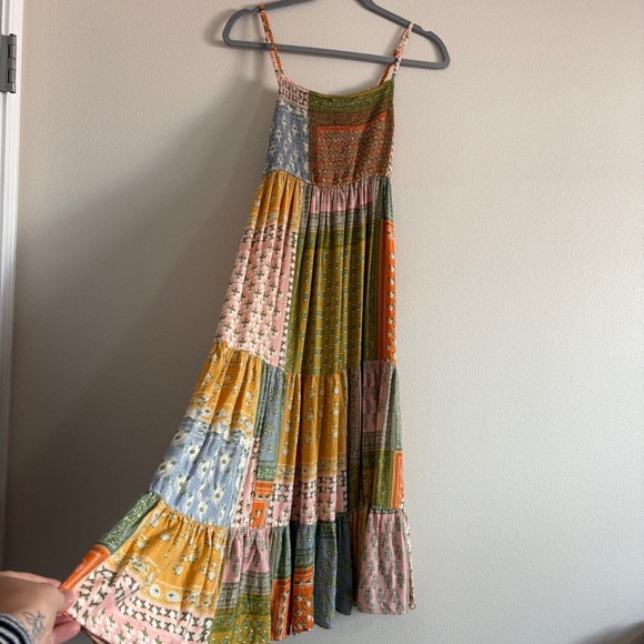 Jen's Pirate Booty Free People Small Smock Wild Side Floral Patchwork Midi Dress - Picture 5 of 12